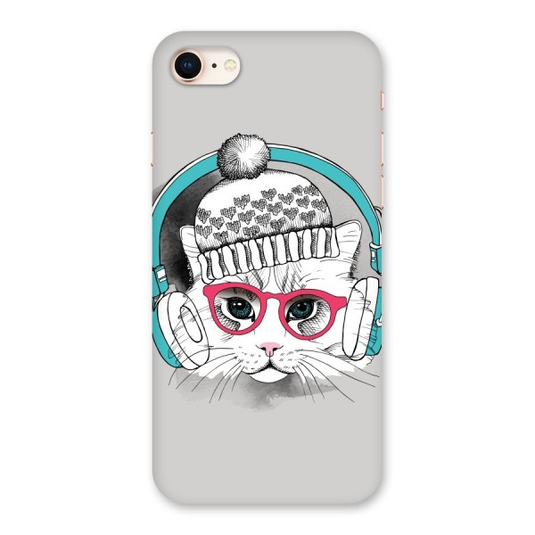 Cat Headphones Back Case for iPhone 8