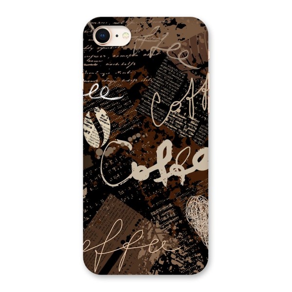 Coffee Scribbles Back Case for iPhone 8