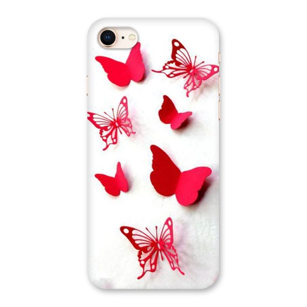 Red Butterflies Back Case for iPhone 8