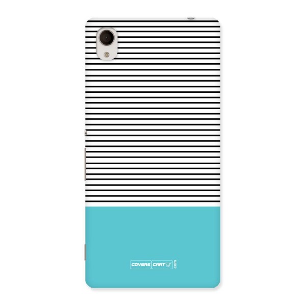 Deep Sky Blue Stripes Back Case for Xperia M4 Aqua