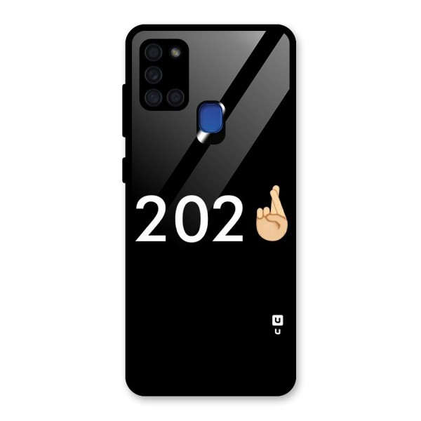 2021 Fingers Crossed Glass Back Case for Galaxy A21s