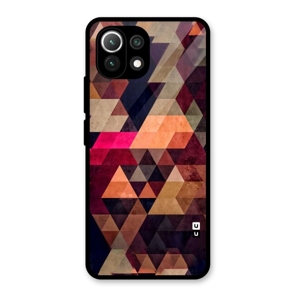 Abstract Beauty Triangles Glass Back Case for Mi 11 Lite NE 5G
