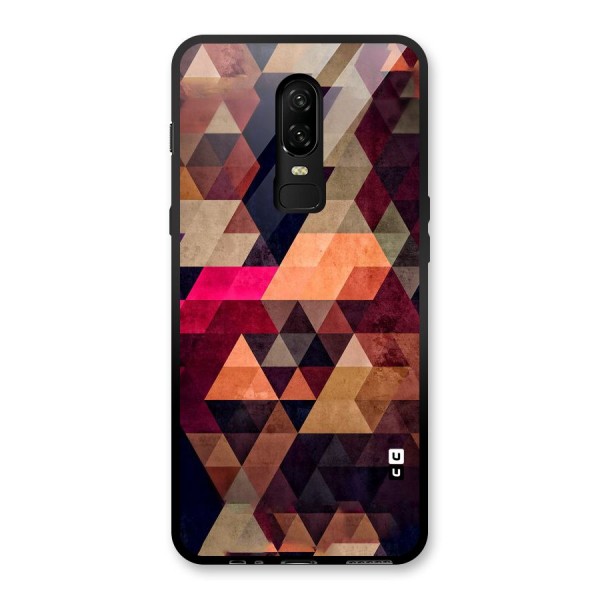 Abstract Beauty Triangles Glass Back Case for OnePlus 6