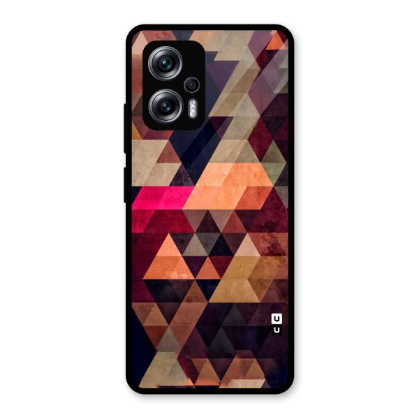 Abstract Beauty Triangles Glass Back Case for Redmi K50i