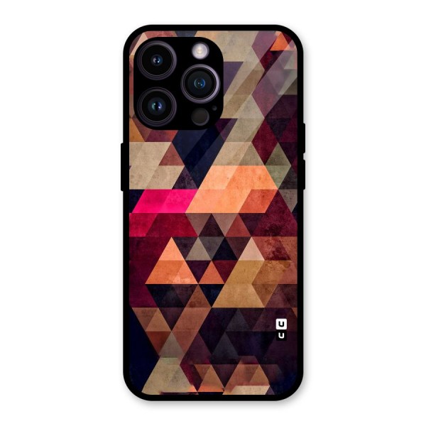 Abstract Beauty Triangles Glass Back Case for iPhone 14 Pro Max