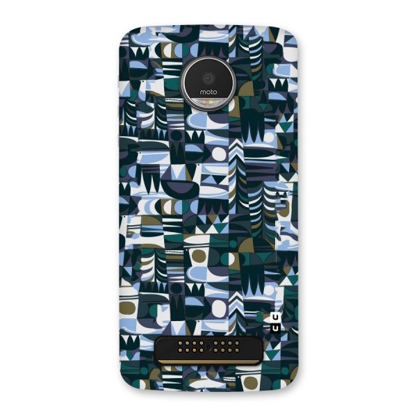 Abstract Blues Back Case for Moto Z Play