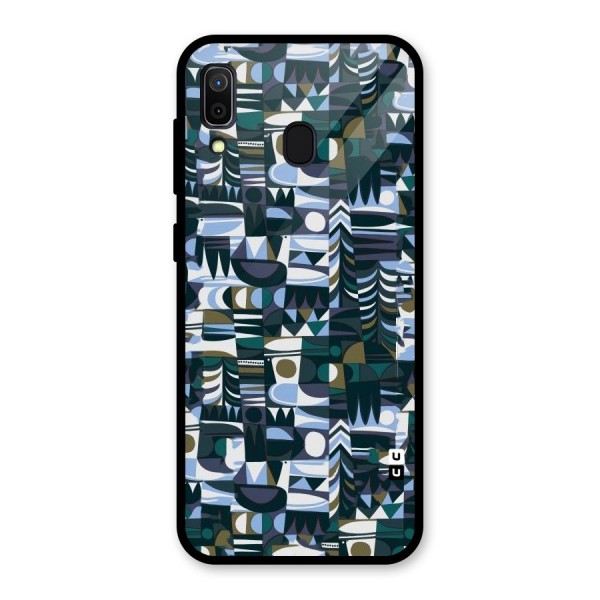 Abstract Blues Glass Back Case for Galaxy A30