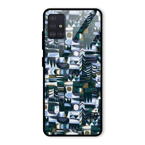 Abstract Blues Glass Back Case for Galaxy A51