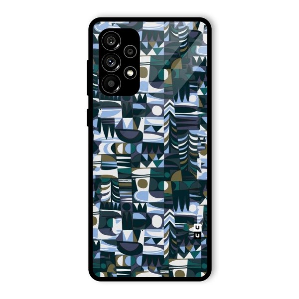 Abstract Blues Glass Back Case for Galaxy A73 5G