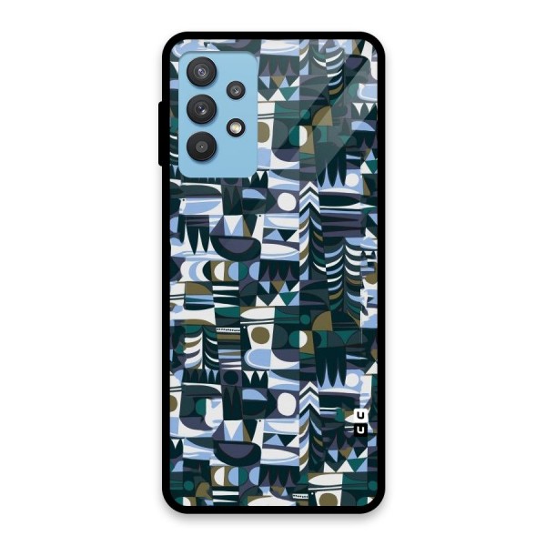 Abstract Blues Glass Back Case for Galaxy M32 5G