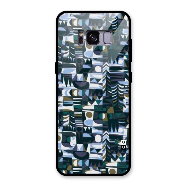 Abstract Blues Glass Back Case for Galaxy S8