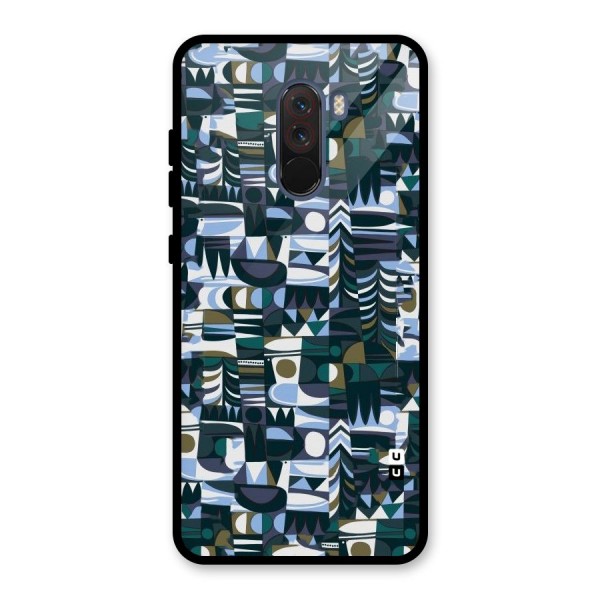 Abstract Blues Glass Back Case for Poco F1