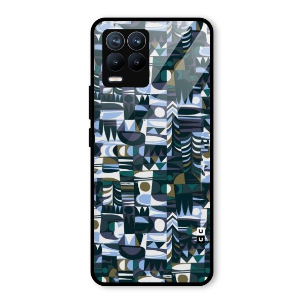 Abstract Blues Glass Back Case for Realme 8 Pro