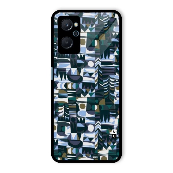 Abstract Blues Glass Back Case for Realme 9i