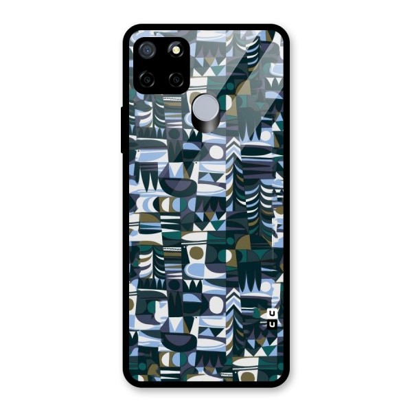 Abstract Blues Glass Back Case for Realme C12