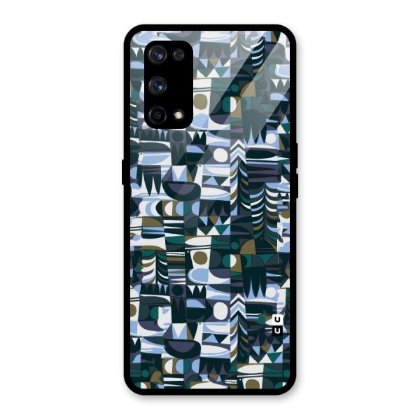 Abstract Blues Glass Back Case for Realme X7 Pro