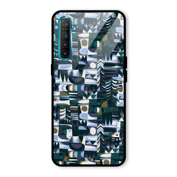 Abstract Blues Glass Back Case for Realme XT