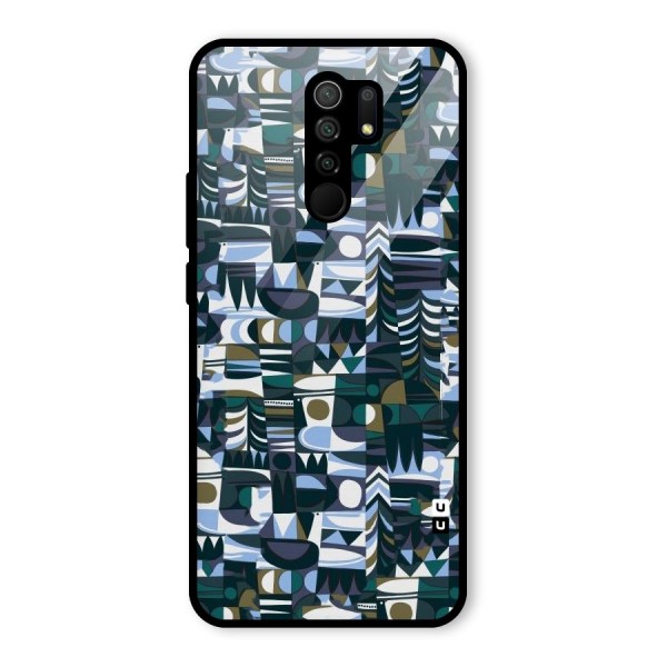 Abstract Blues Glass Back Case for Redmi 9 Prime