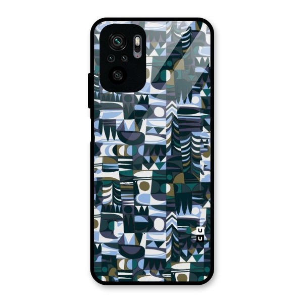 Abstract Blues Glass Back Case for Redmi Note 10