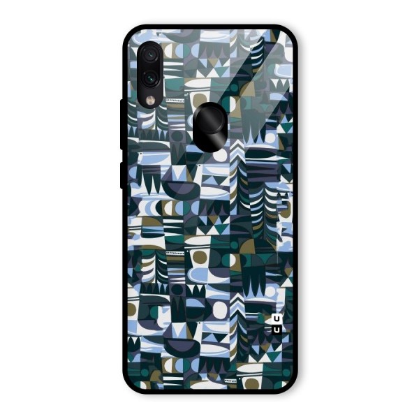 Abstract Blues Glass Back Case for Redmi Note 7