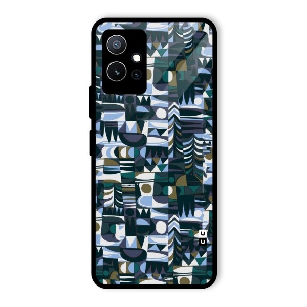 Abstract Blues Glass Back Case for Vivo T1 5G