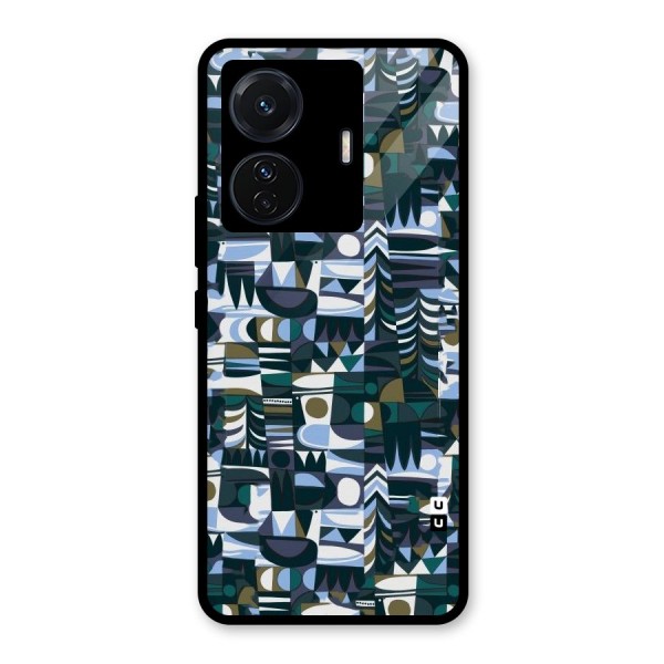 Abstract Blues Glass Back Case for Vivo T1 Pro