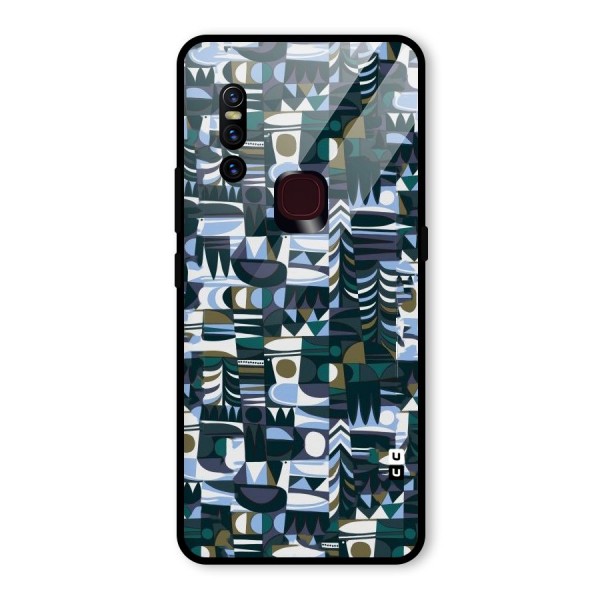 Abstract Blues Glass Back Case for Vivo V15