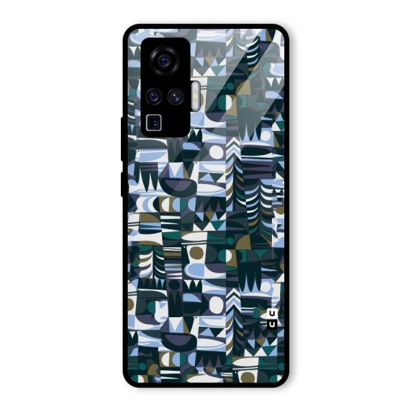 Abstract Blues Glass Back Case for Vivo X50 Pro