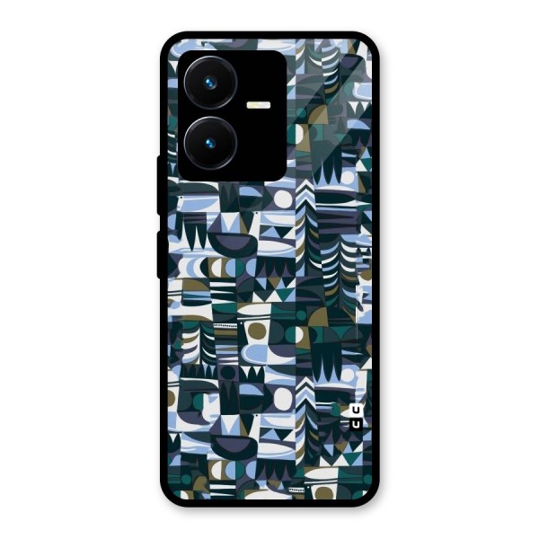 Abstract Blues Glass Back Case for Vivo Y22