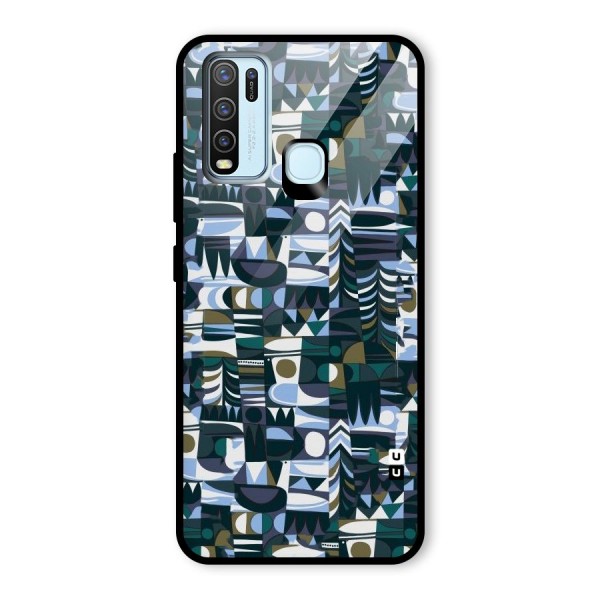 Abstract Blues Glass Back Case for Vivo Y30