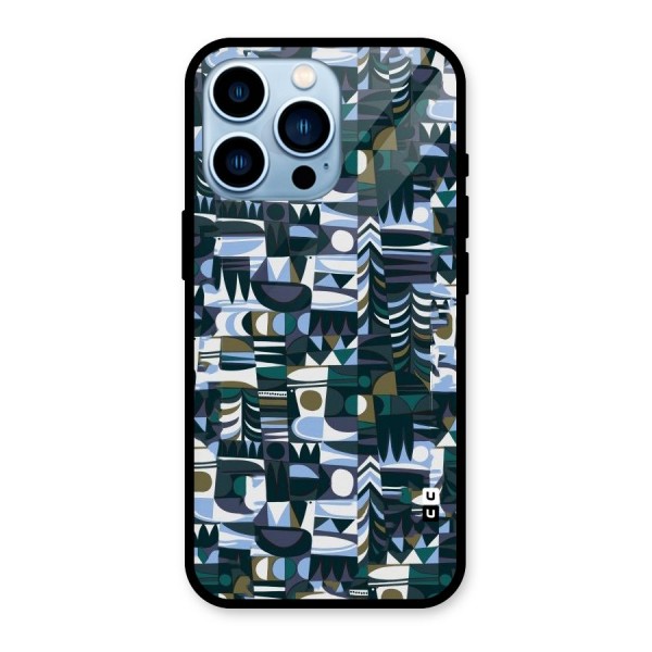 Abstract Blues Glass Back Case for iPhone 13 Pro