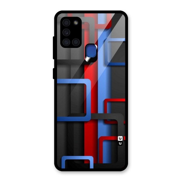 Abstract Box Glass Back Case for Galaxy A21s