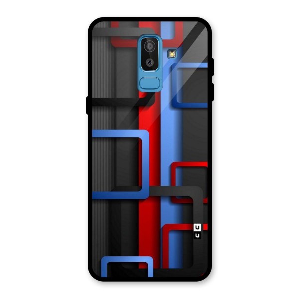 Abstract Box Glass Back Case for Galaxy J8