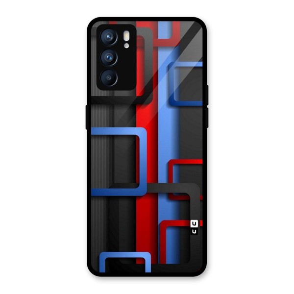 Abstract Box Glass Back Case for Oppo Reno6 5G