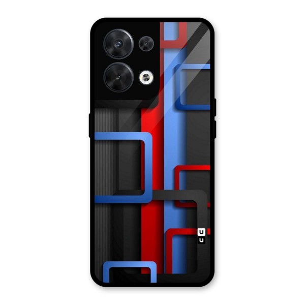 Abstract Box Glass Back Case for Oppo Reno8 5G