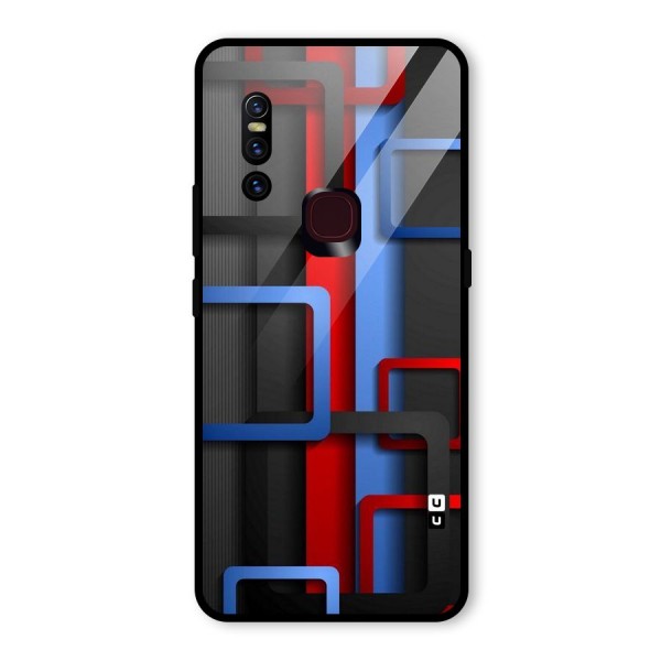 Abstract Box Glass Back Case for Vivo V15