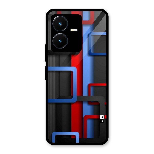 Abstract Box Glass Back Case for Vivo Y22