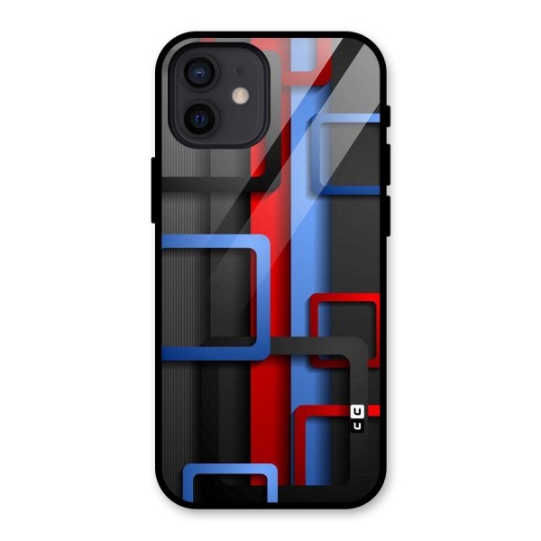 Abstract Box Glass Back Case for iPhone 12