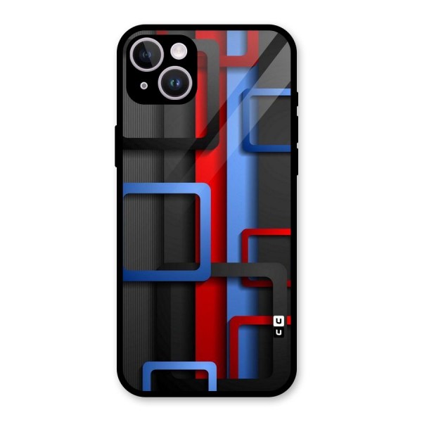 Abstract Box Glass Back Case for iPhone 14 Plus