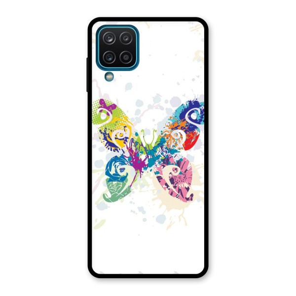 Abstract Butterfly Glass Back Case for Galaxy A12