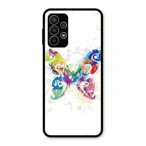 Abstract Butterfly Glass Back Case for Galaxy A23