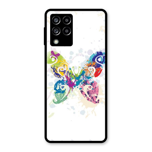 Abstract Butterfly Glass Back Case for Galaxy M53 5G