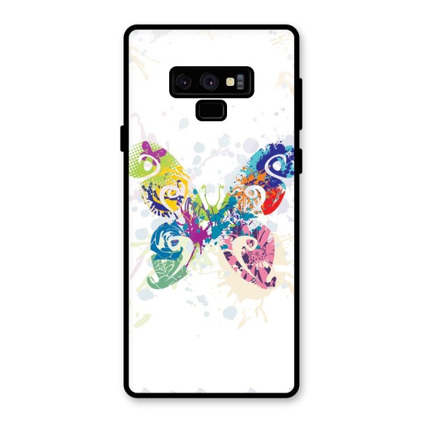 Abstract Butterfly Glass Back Case for Galaxy Note 9