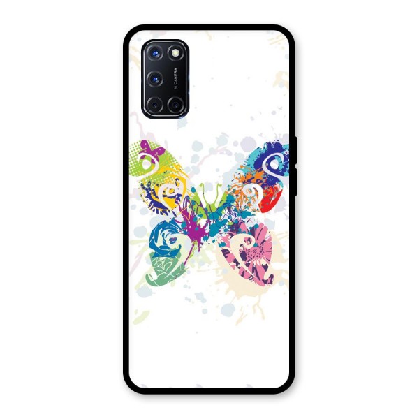 Abstract Butterfly Glass Back Case for Oppo A52