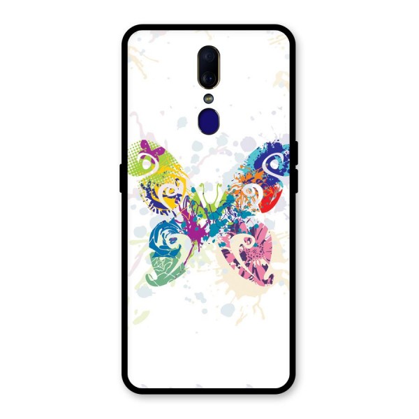 Abstract Butterfly Glass Back Case for Oppo F11