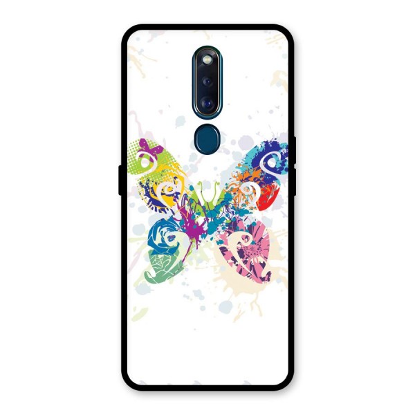 Abstract Butterfly Glass Back Case for Oppo F11 Pro