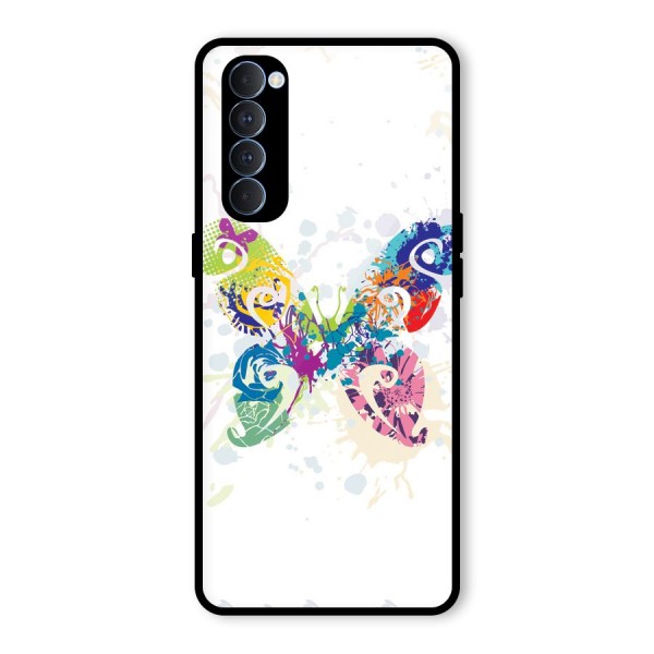 Abstract Butterfly Glass Back Case for Oppo Reno4 Pro