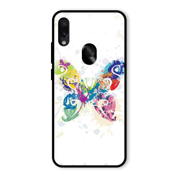 Abstract Butterfly Glass Back Case for Redmi Note 7S