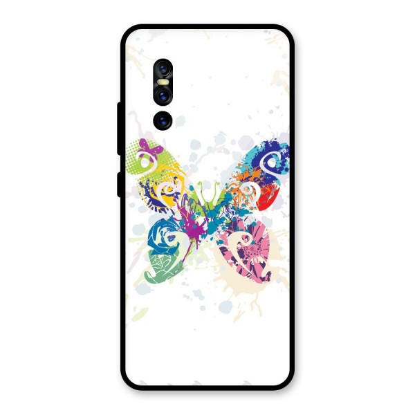 Abstract Butterfly Glass Back Case for Vivo V15 Pro