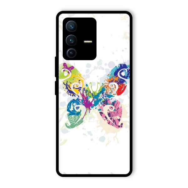 Abstract Butterfly Glass Back Case for Vivo V23 Pro